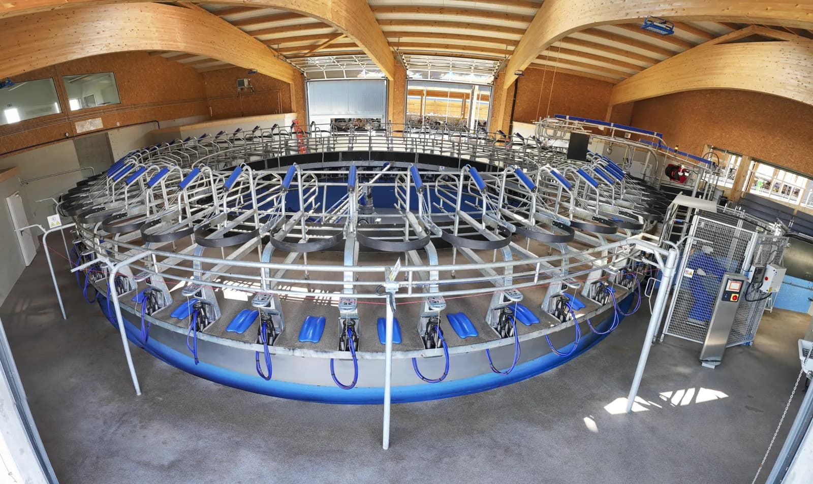Vue d'ensemble du carrousel de traite